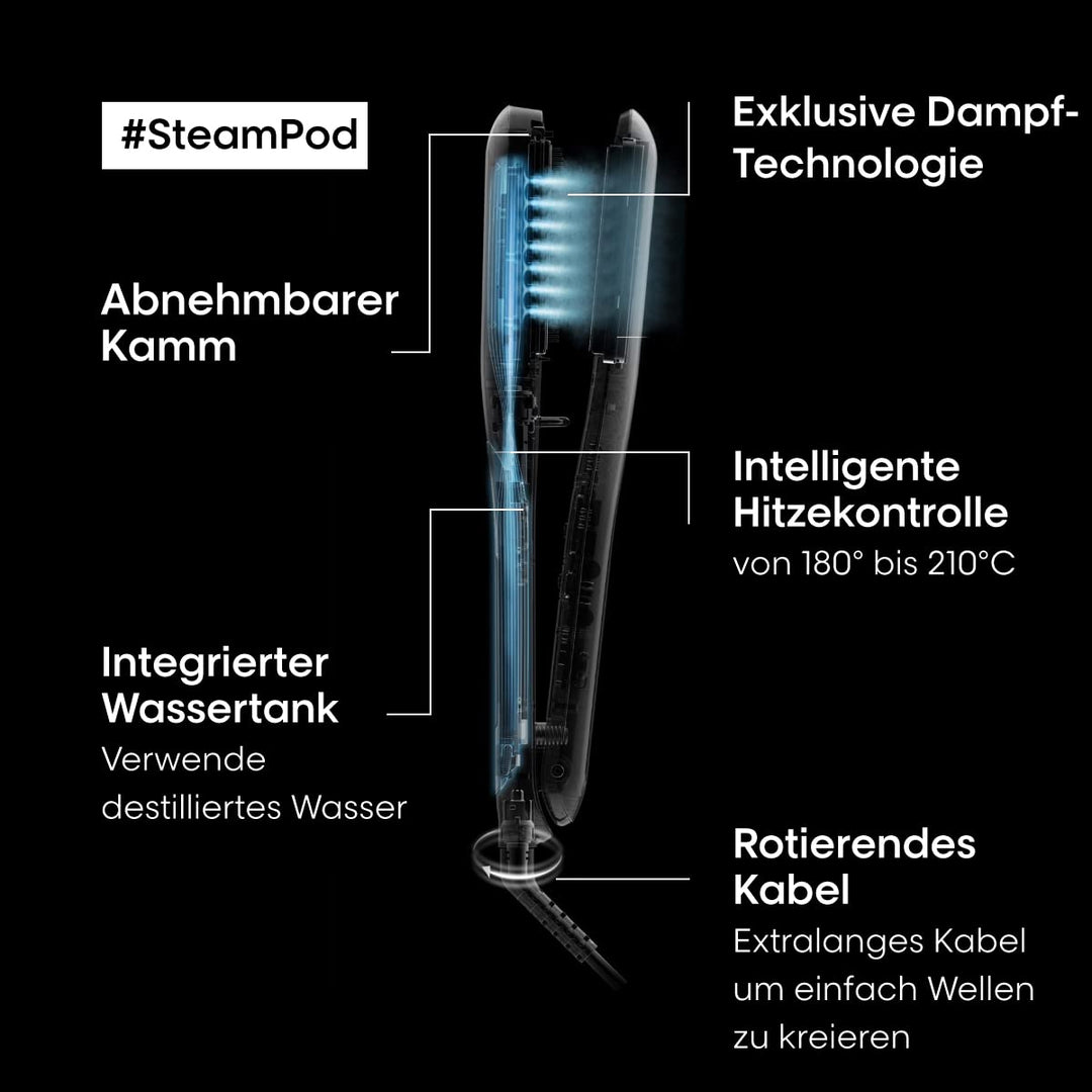 L’Oréal Professionnel Paris SteamPod 3.0, Pflegestyler mit Dampf-Technologie für alle Haartypen